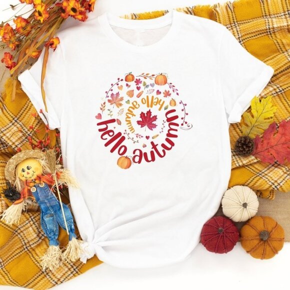 Hello Autumn t-shirt, Cute Autumn shirt, Fall T-shirt - Picture 1 of 4